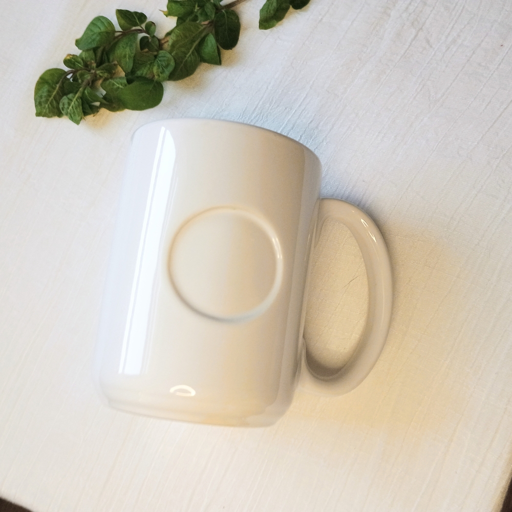 ⚫ MINIMALIST POP ⚫ VTG 1980s, Postmodern Thumbprint Mug, Mod Style